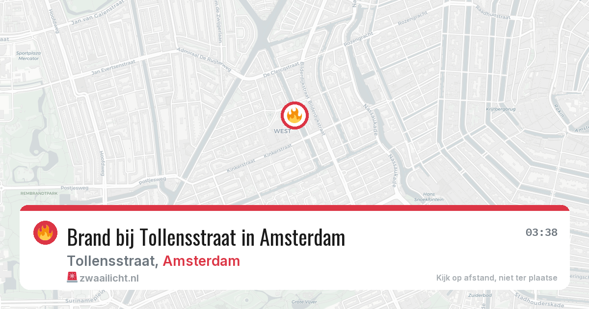 Brand bij Tollensstraat in Amsterdam — 27 jun 2026