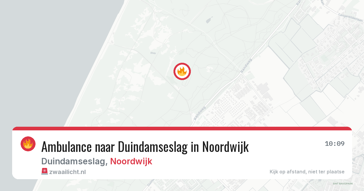 Ambulance naar Duindamseslag in Noordwijk — 7 aug 2026