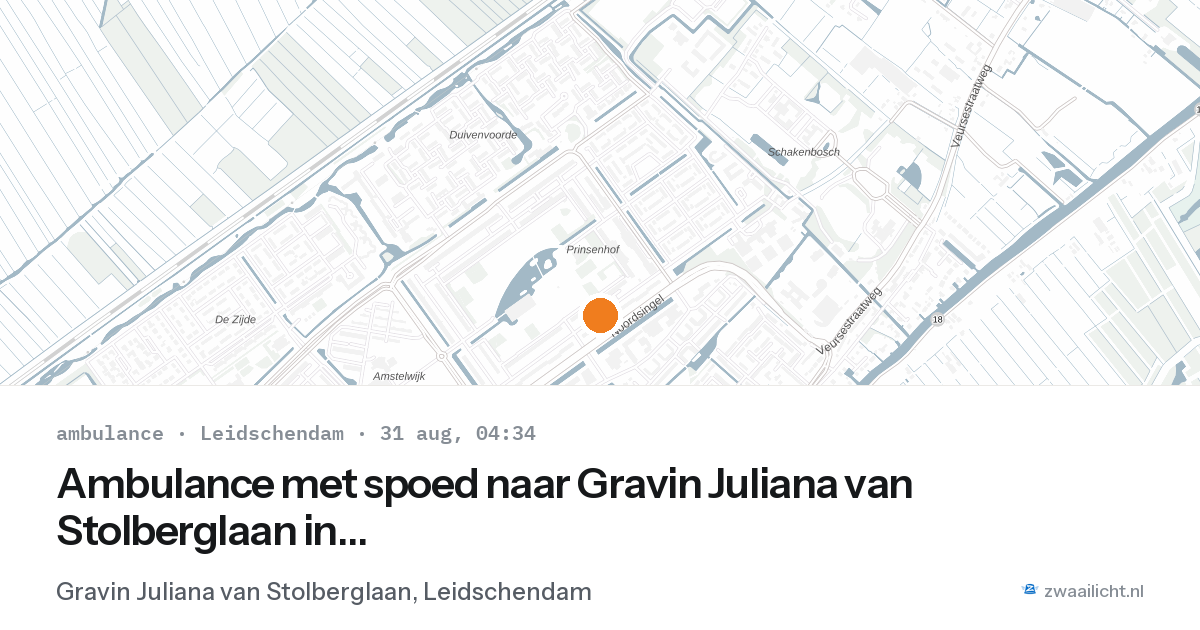 Ambulance met spoed naar Gravin Juliana van Stolberglaan in Leidschendam — 31 aug 2026