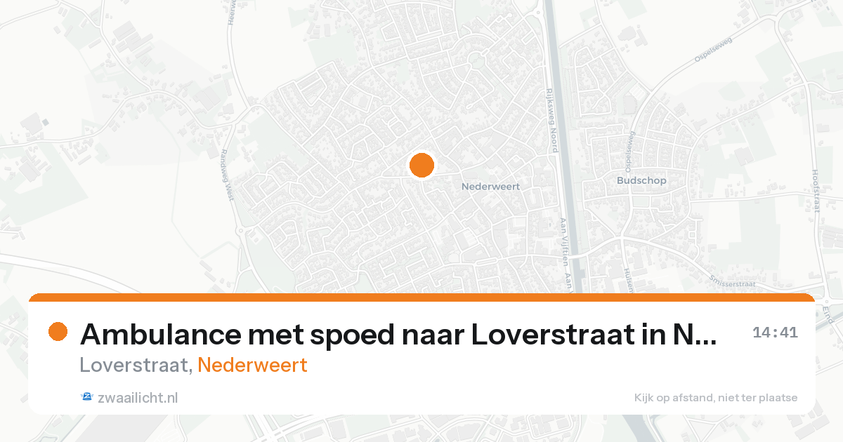 Ambulance met spoed naar Loverstraat in Nederweert — 20 aug 2026