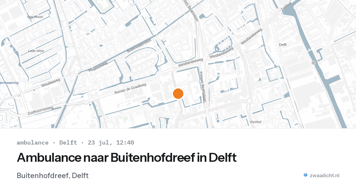 Ambulance naar Buitenhofdreef in Delft — 23 jul 2026