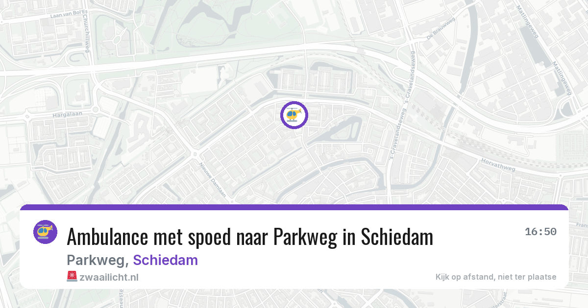 Ambulance met spoed naar Parkweg in Schiedam — 28 jun 2026