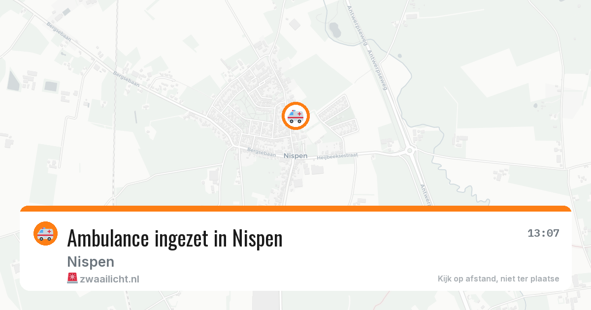Ambulance ingezet in Nispen — 8 jun 2026