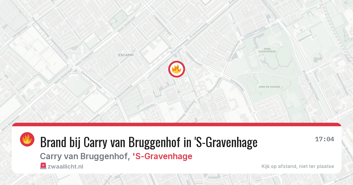 Brand bij Carry van Bruggenhof in 'S-Gravenhage — 26 apr 2026