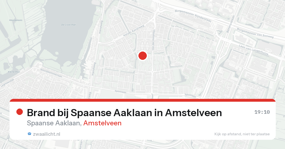 Brand bij Spaanse Aaklaan in Amstelveen — 25 aug 2026