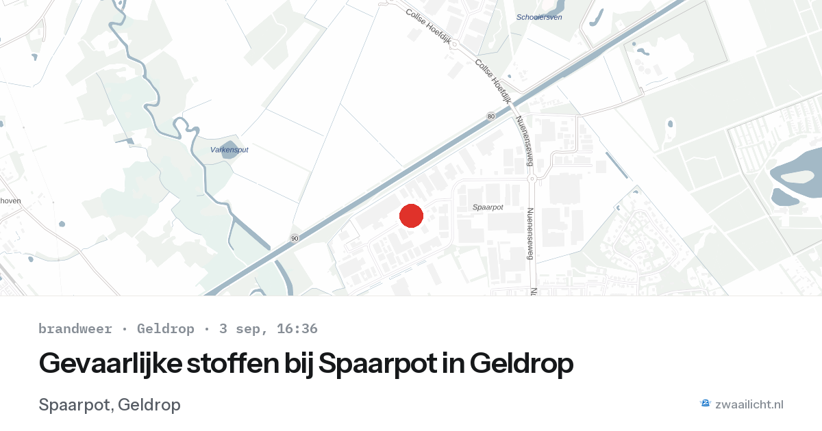 Gevaarlijke stoffen bij Spaarpot in Geldrop — 3 sep 2026