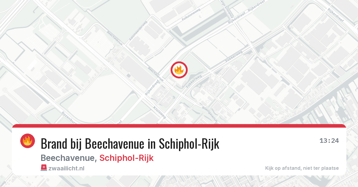 Brand bij Beechavenue in Schiphol-Rijk — 6 aug 2026