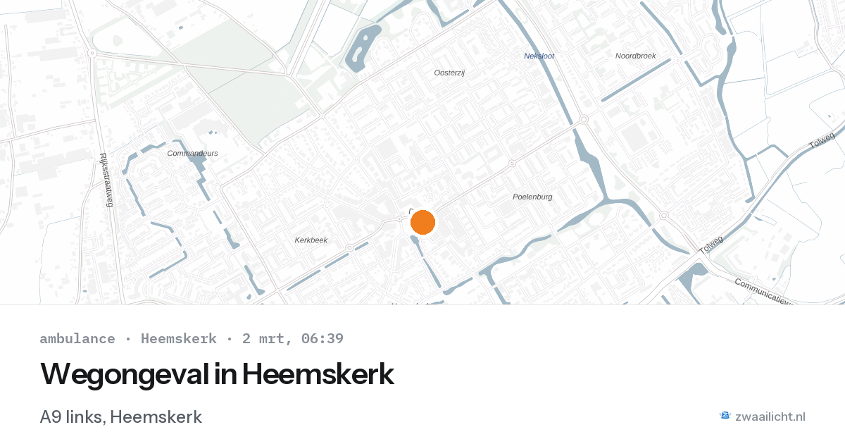 Wegongeval in Heemskerk — 2 mrt 2026
