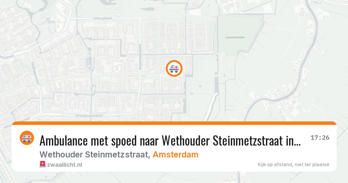 Ambulance met spoed naar Wethouder Steinmetzstraat in Amsterdam — 10 jun 2026