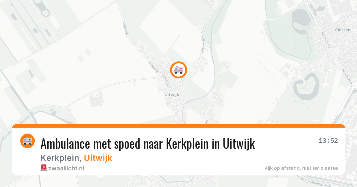 Ambulance met spoed naar Kerkplein in Uitwijk — 17 apr 2026