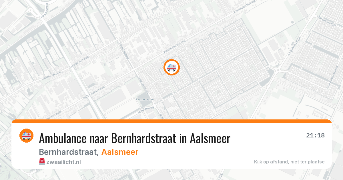 Ambulance naar Bernhardstraat in Aalsmeer — 10 aug 2026