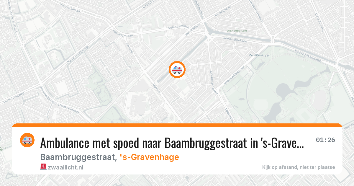 Ambulance met spoed naar Baambruggestraat in 's-Gravenhage — 14 aug 2026