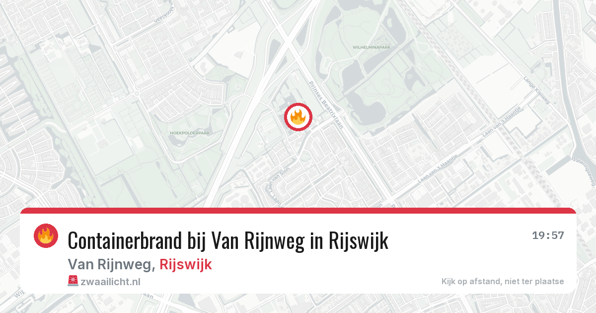 Containerbrand bij Van Rijnweg in Rijswijk — 16 jul 2026