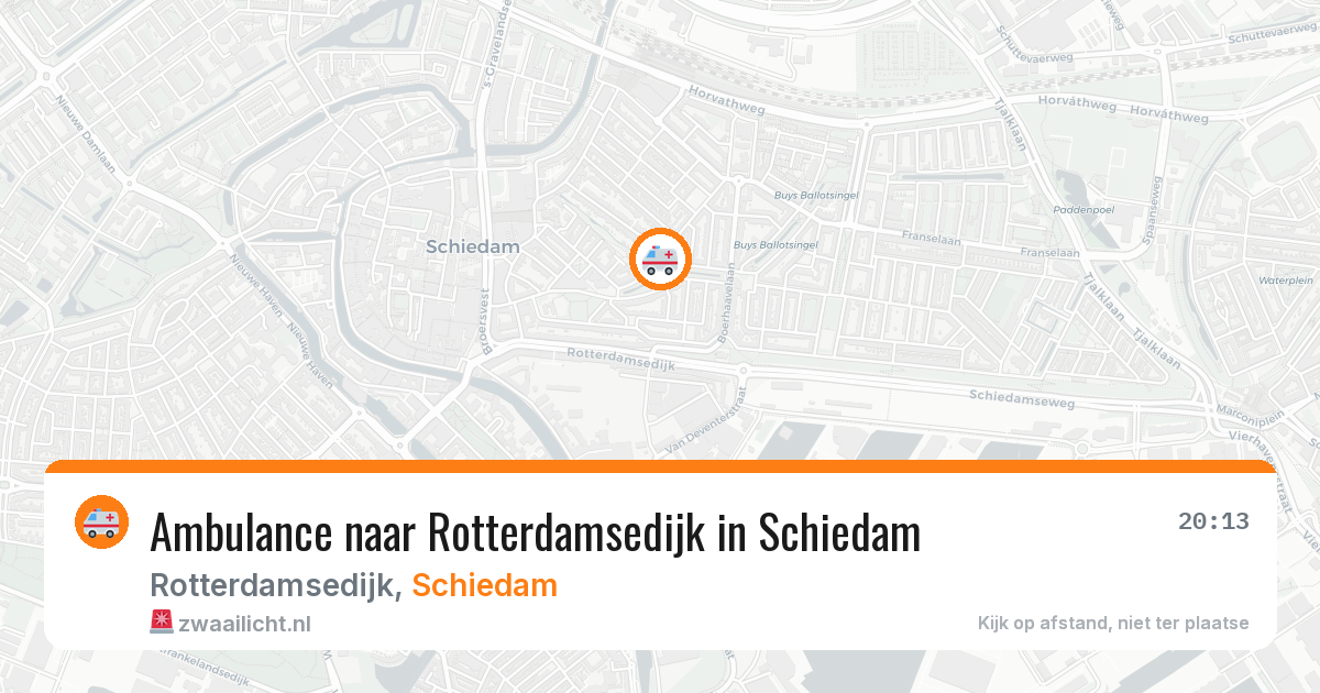 Ambulance naar Rotterdamsedijk in Schiedam — 25 mei 2026