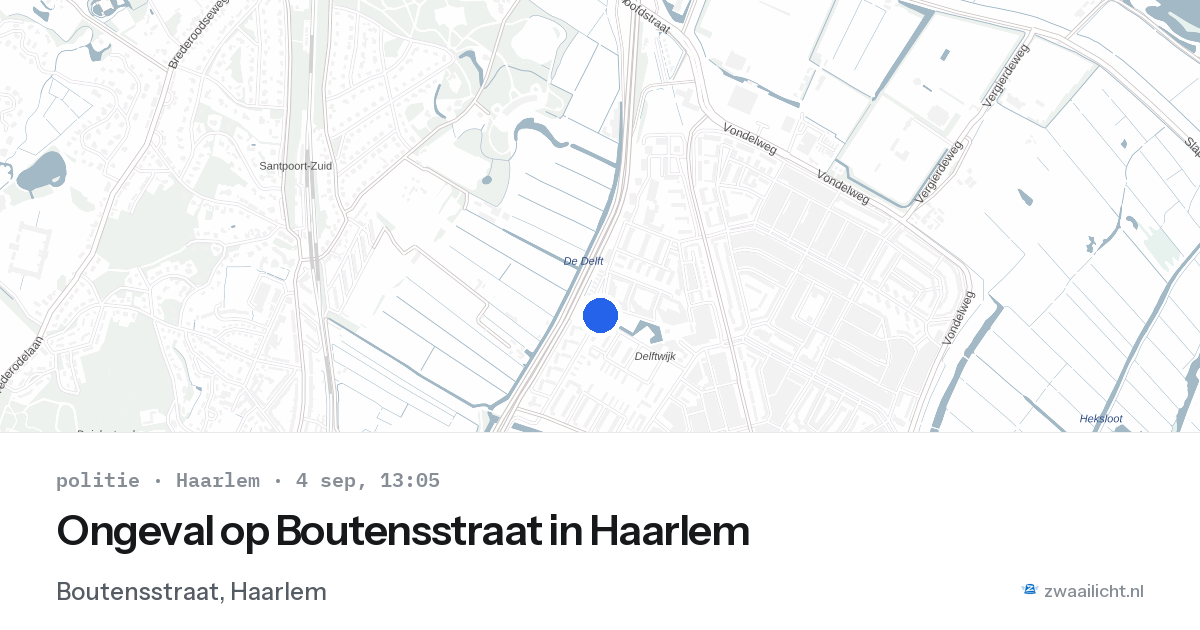 Ongeval op Boutensstraat in Haarlem — 4 sep 2026