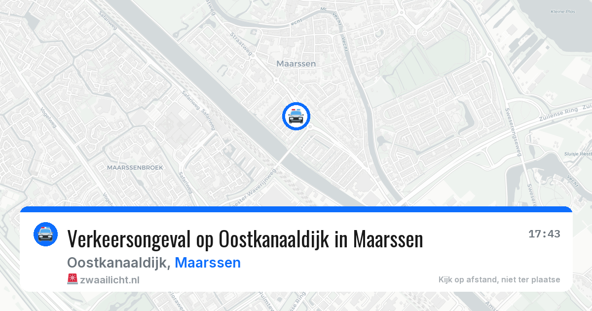 Verkeersongeval op Oostkanaaldijk in Maarssen — 26 feb 2026