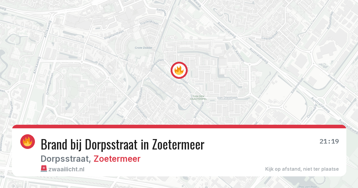 Brand bij Dorpsstraat in Zoetermeer — 14 jul 2026