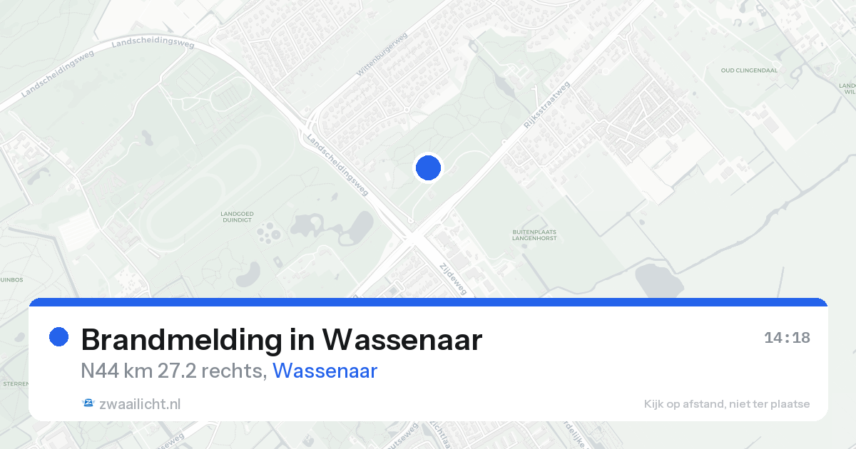 Brandmelding in Wassenaar — 15 aug 2026