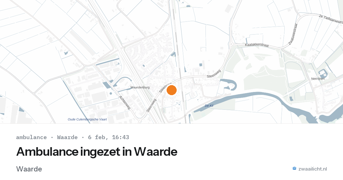 Ambulance ingezet in Waarde — 6 feb 2026
