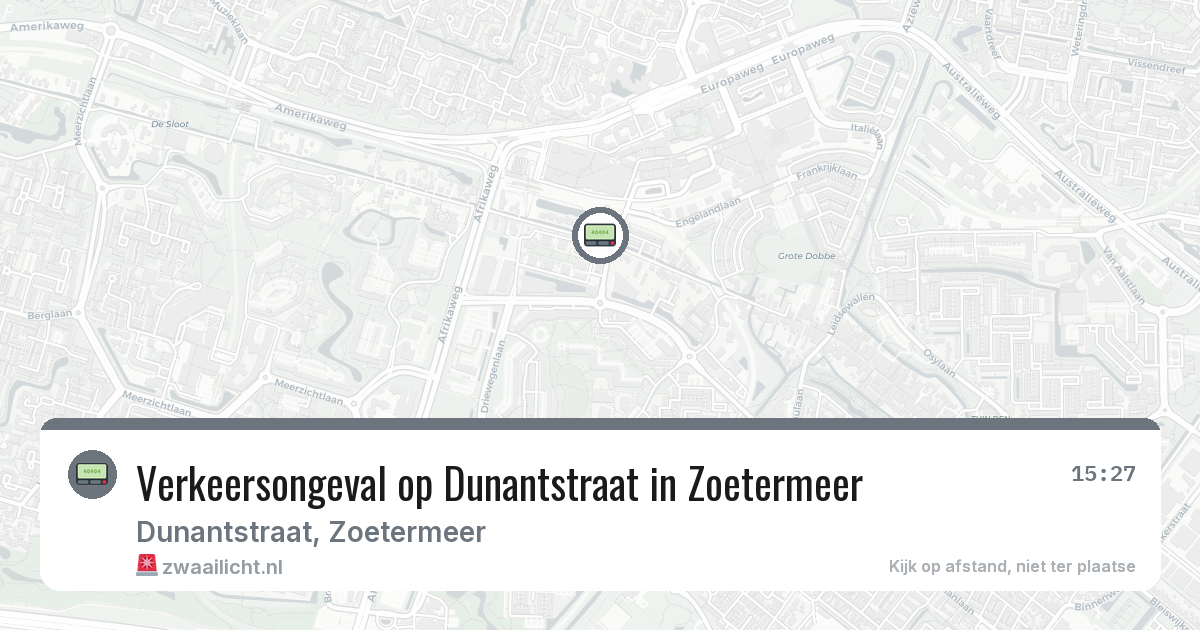 Verkeersongeval op Dunantstraat in Zoetermeer — 2 mrt 2026