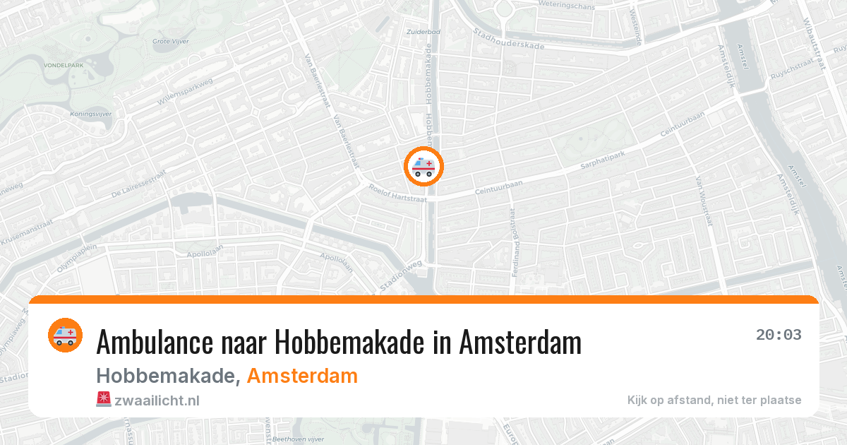 Ambulance naar Hobbemakade in Amsterdam — 3 aug 2026