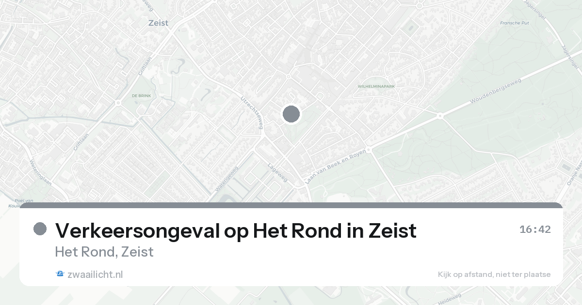 Verkeersongeval op Het Rond in Zeist — 30 jan 2026