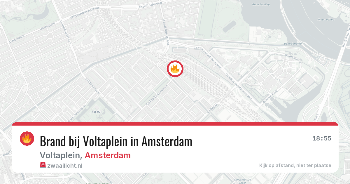Brand bij Voltaplein in Amsterdam — 10 aug 2026