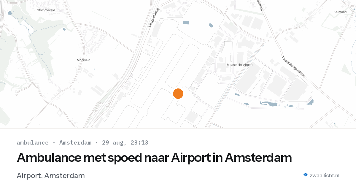 Ambulance met spoed naar Airport in Amsterdam — 29 aug 2026
