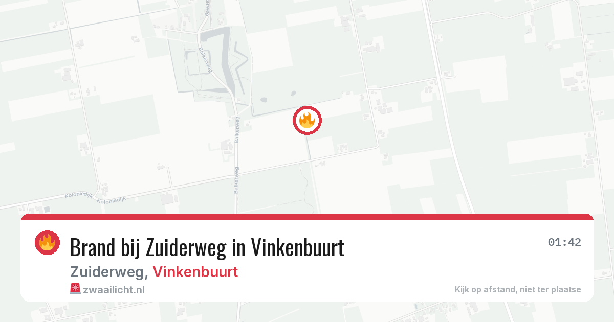 Brand bij Zuiderweg in Vinkenbuurt — 19 jun 2026