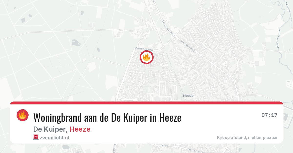 Woningbrand aan de De Kuiper in Heeze — 10 jul 2026