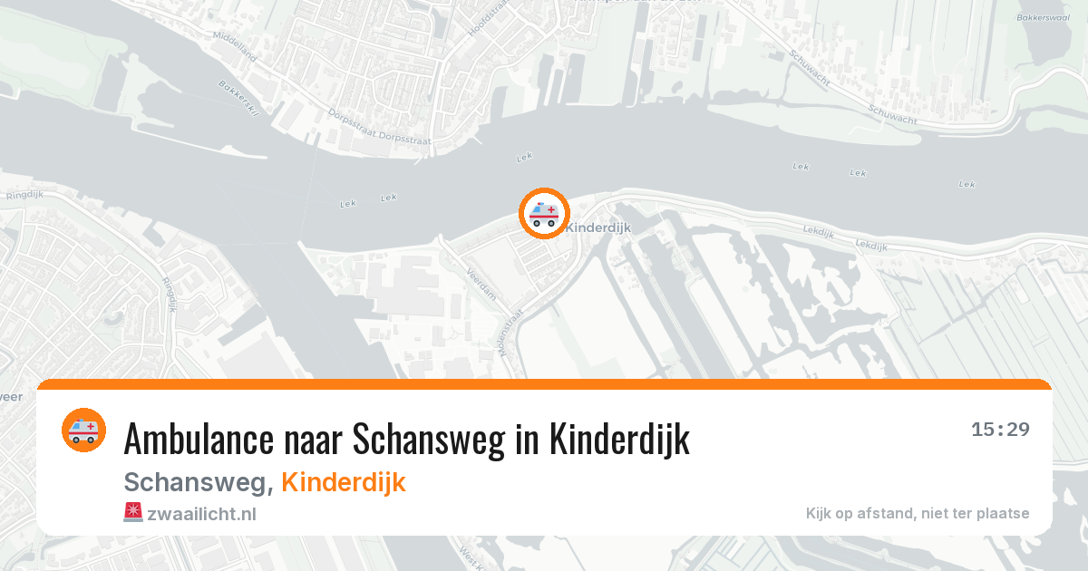 Ambulance naar Schansweg in Kinderdijk — 20 jun 2026