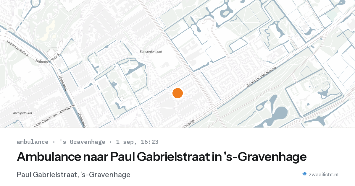 Ambulance naar Paul Gabrielstraat in 's-Gravenhage — 1 sep 2026