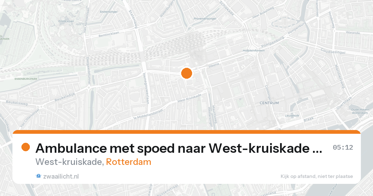 Ambulance met spoed naar West-kruiskade in Rotterdam — 20 aug 2026