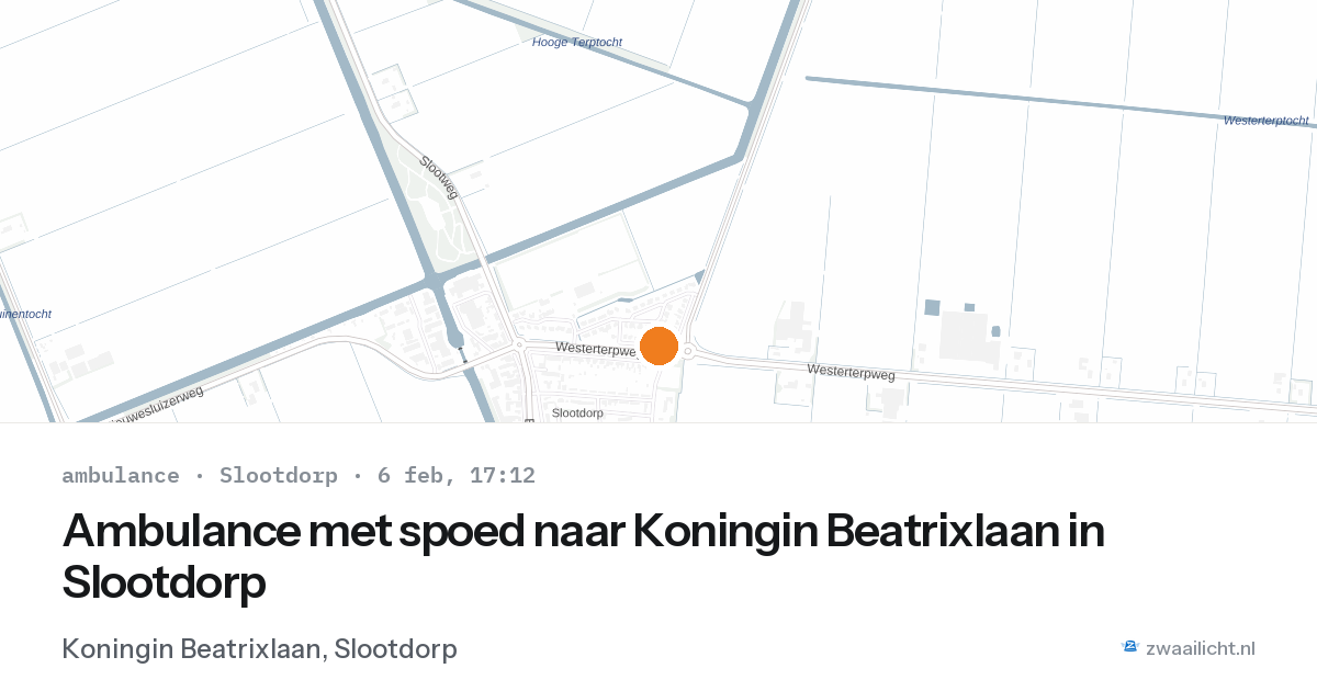 Ambulance met spoed naar Koningin Beatrixlaan in Slootdorp — 6 feb 2026