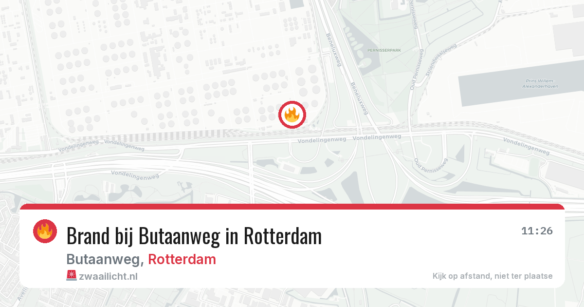 Brand bij Butaanweg in Rotterdam — 13 aug 2026
