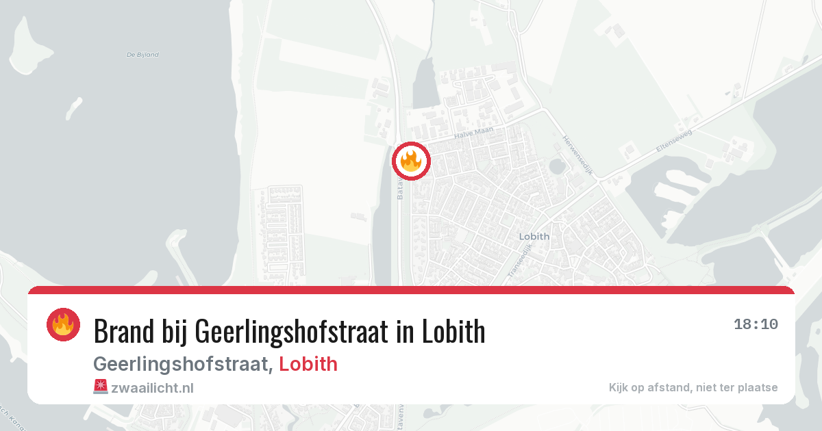 Brand bij Geerlingshofstraat in Lobith — 10 aug 2026