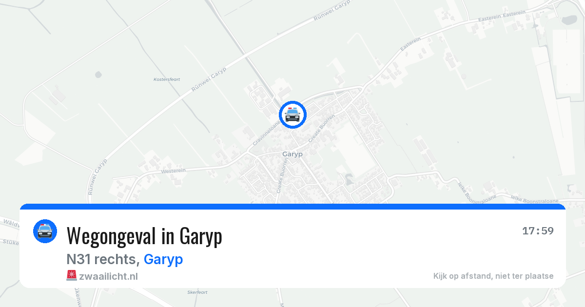 Wegongeval in Garyp — 17 jan 2026