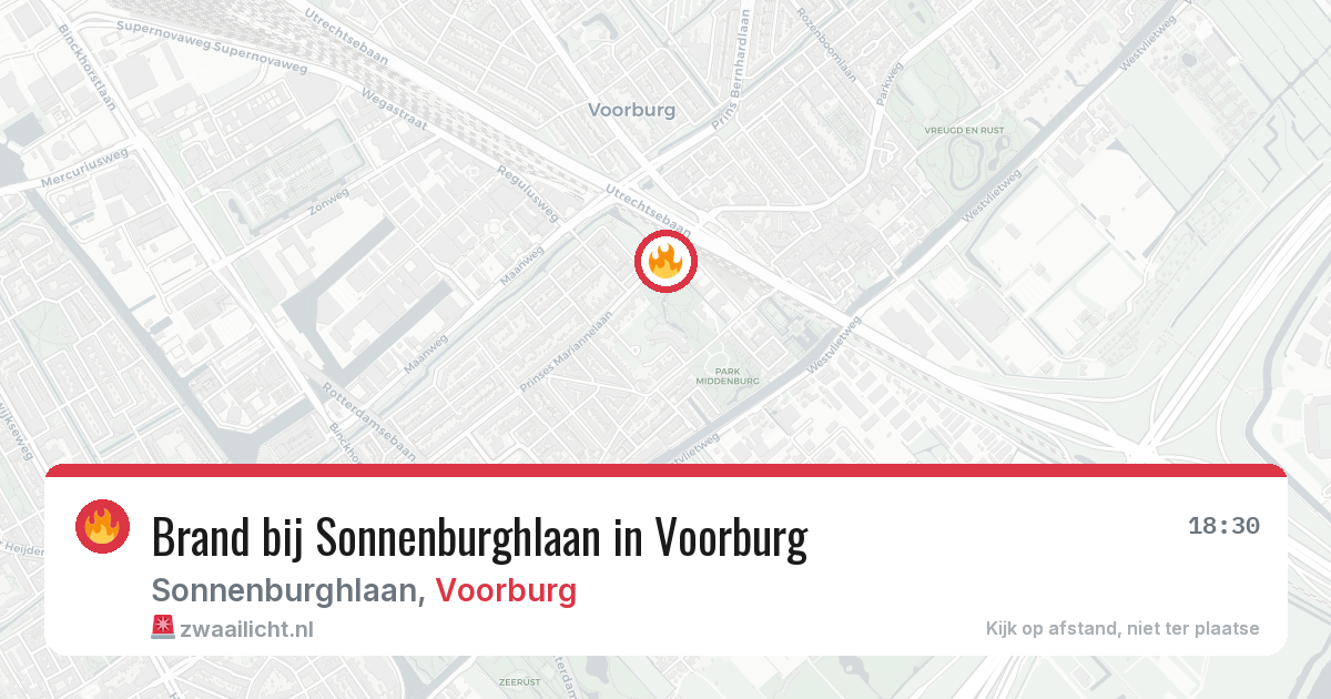 Brand bij Sonnenburghlaan in Voorburg — 11 jun 2026