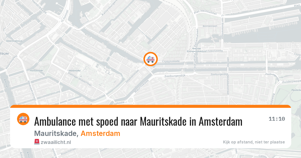 Ambulance met spoed naar Mauritskade in Amsterdam — 2 aug 2026