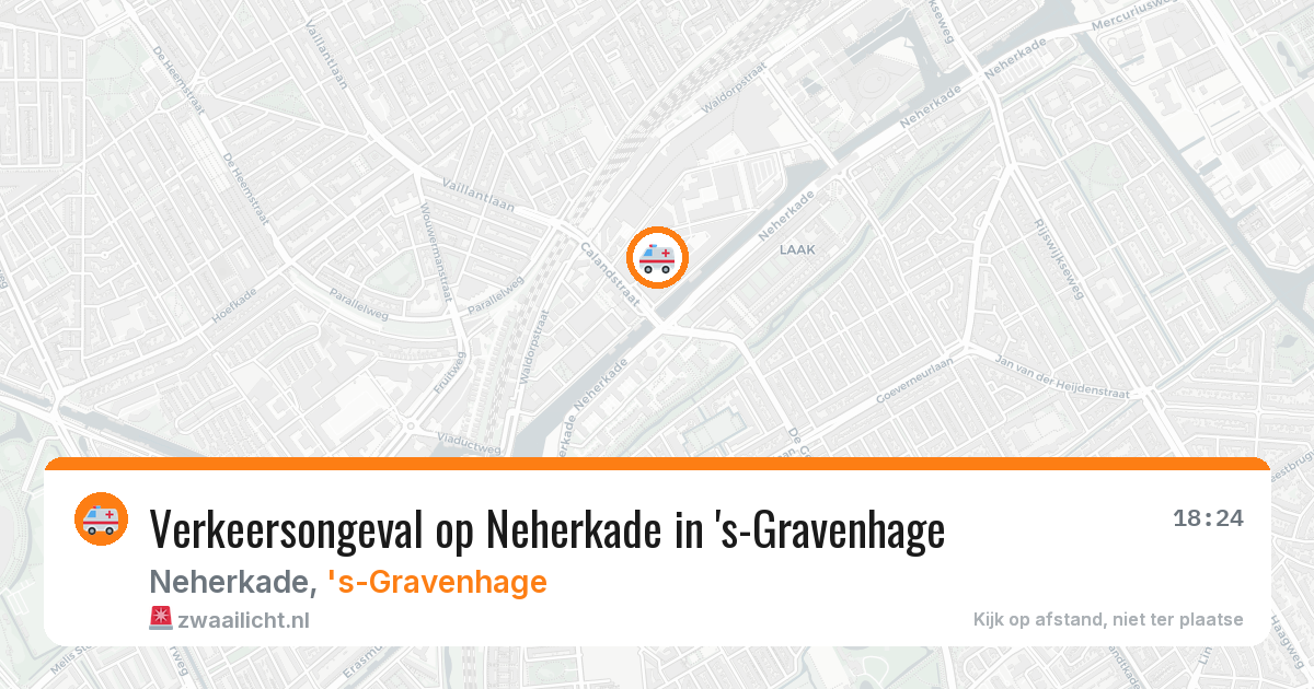 Verkeersongeval op Neherkade in 's-Gravenhage — 23 feb 2026