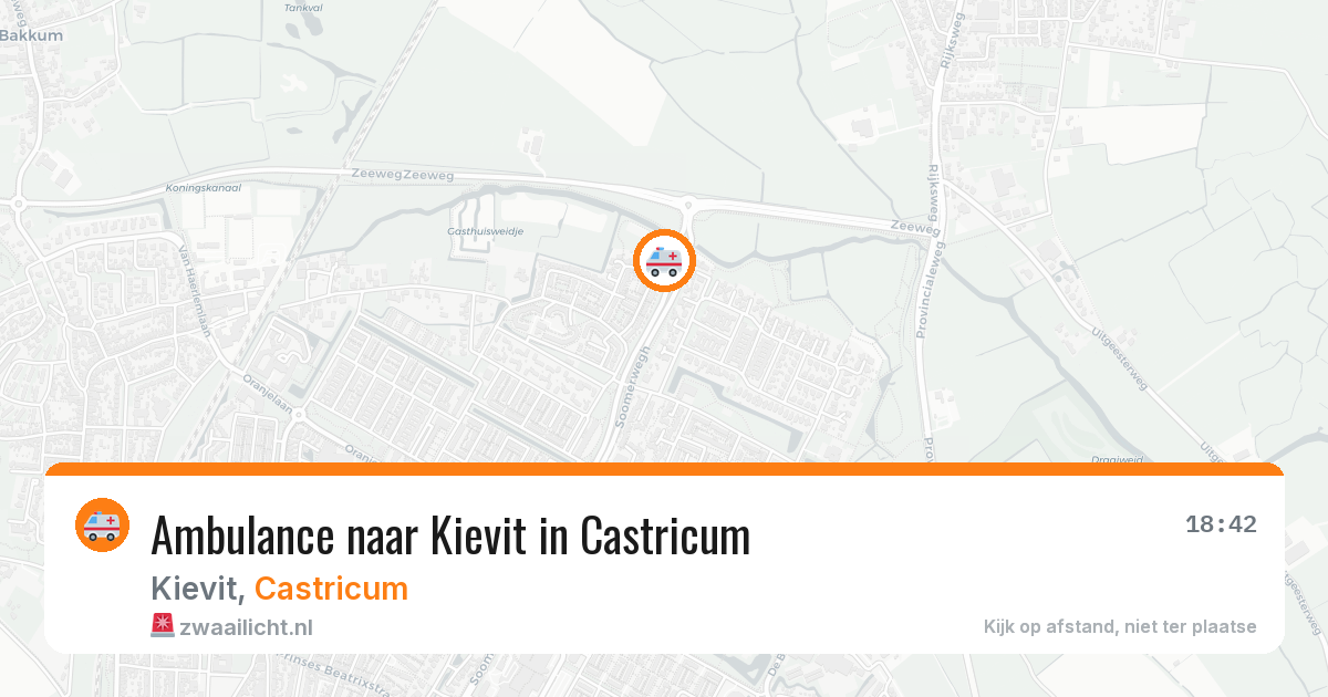 Ambulance naar Kievit in Castricum — 16 jul 2026