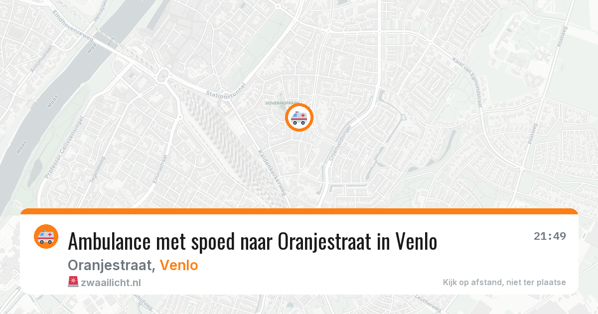 Ambulance met spoed naar Oranjestraat in Venlo — 14 jun 2026