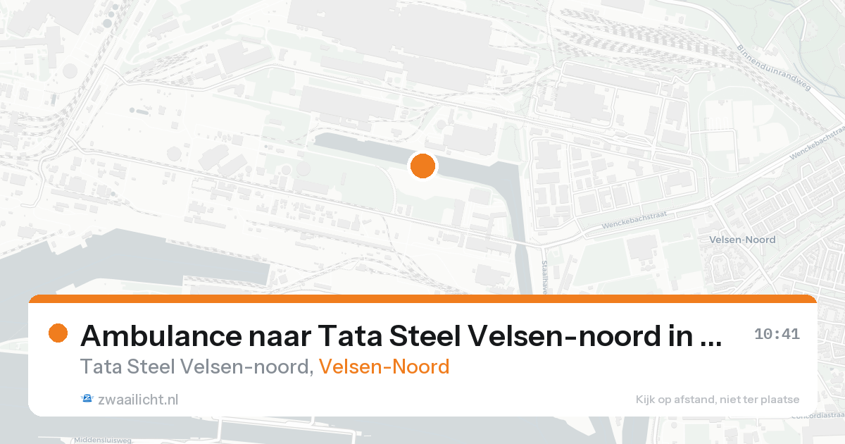 Ambulance naar Tata Steel Velsen-noord in Velsen-Noord — 14 aug 2026