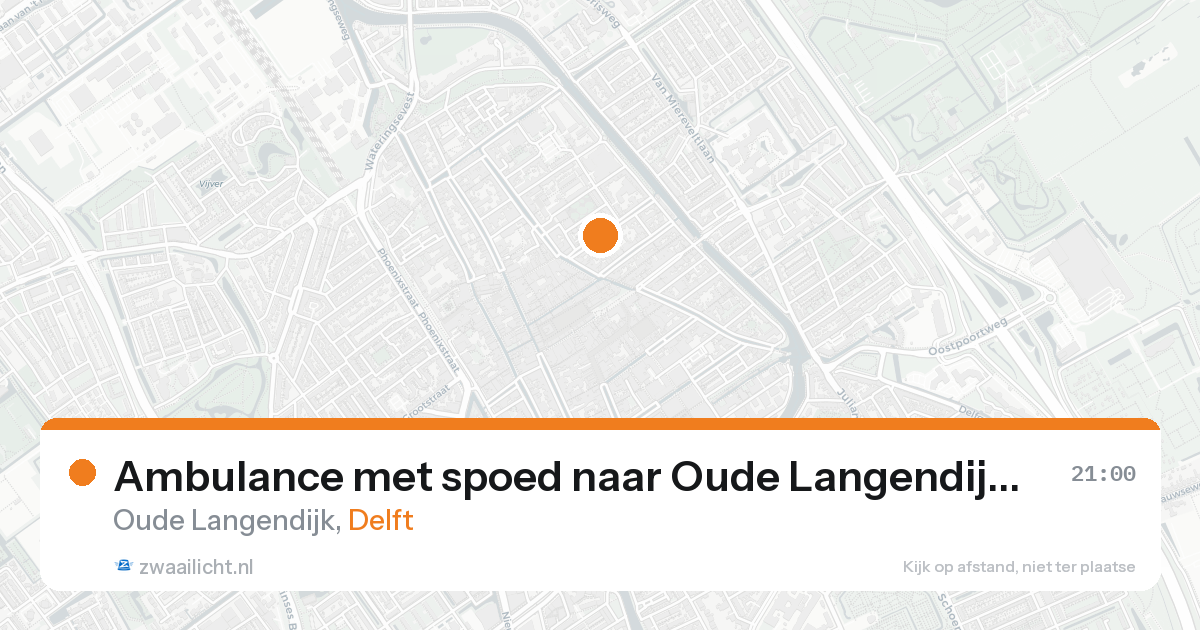 Ambulance met spoed naar Oude Langendijk in Delft — 24 aug 2026