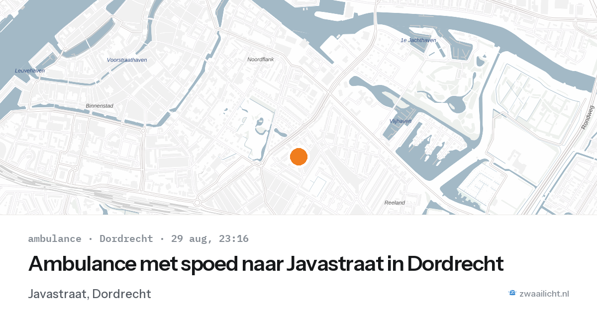 Ambulance met spoed naar Javastraat in Dordrecht — 29 aug 2026