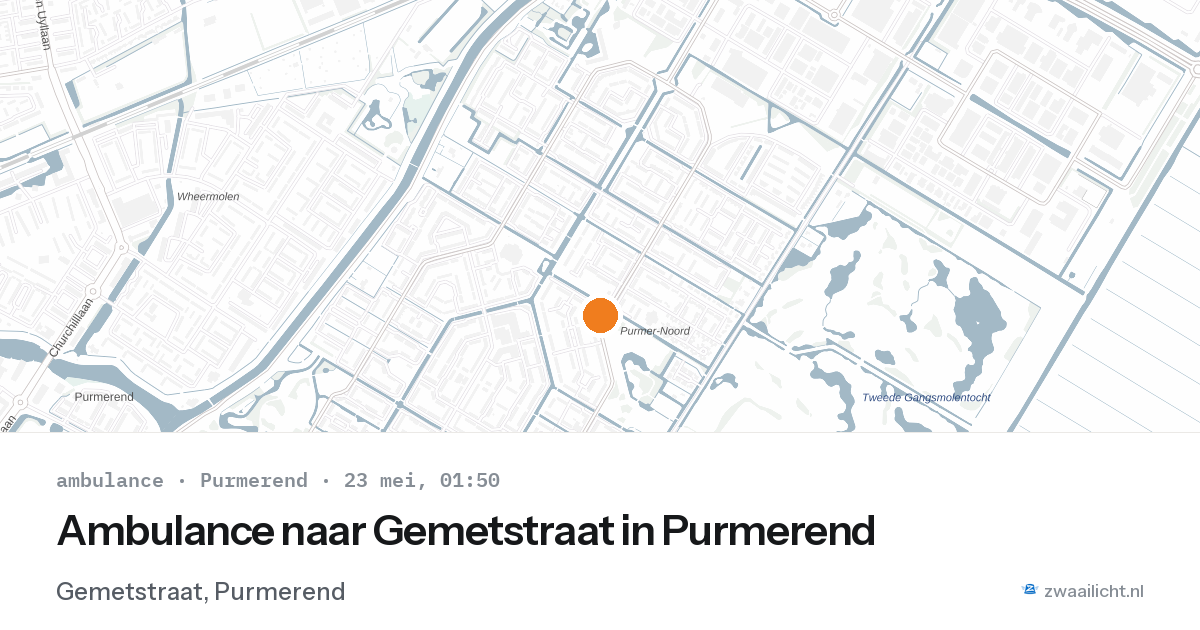 Ambulance naar Gemetstraat in Purmerend — 22 mei 2026