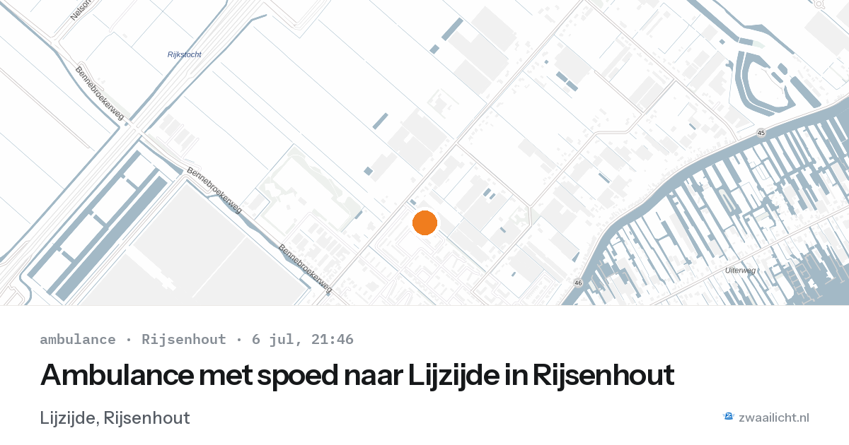 Ambulance met spoed naar Lijzijde in Rijsenhout — 6 jul 2026