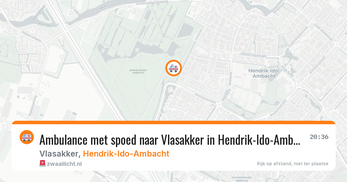 Ambulance met spoed naar Vlasakker in Hendrik-Ido-Ambacht — 28 jun 2026