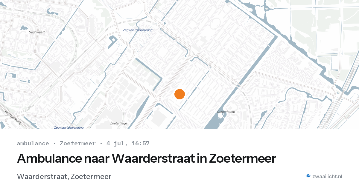 Ambulance naar Waarderstraat in Zoetermeer — 4 jul 2026