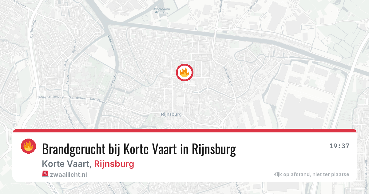 Brandgerucht bij Korte Vaart in Rijnsburg — 19 mrt 2026